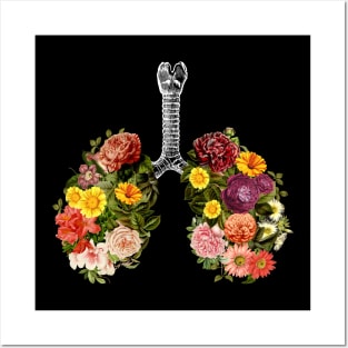 Breathing Spring Flower Lungs Black by Tobe Fonseca Posters and Art